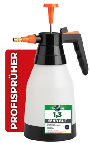 Ludwig Lacke® Drucksprüher 1L [feiner Sprühnebel sofort einsatzbereit] – Sprühflasche [verstellbare Düse maximale Kontrolle] – Pumpsprüher für Pflanzen Tapeten entfernen Auto Bremsen Reinigung