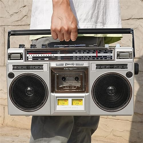 Retro Boombox CD-bandspelare med Bluetooth, FM/DAB+-radio, USB-inspelning och kassettinspelare för familjesammankomster och resor