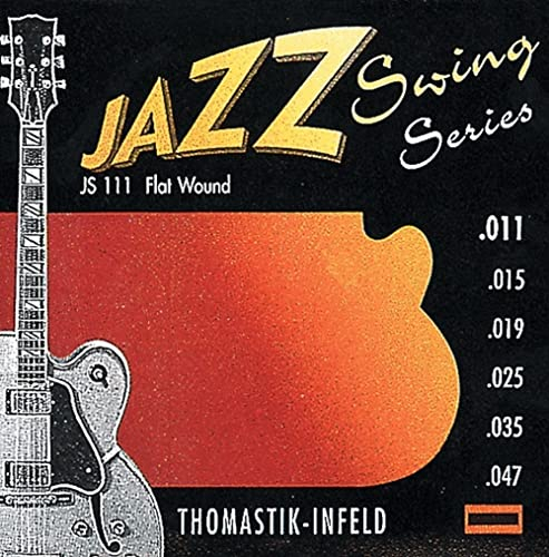 Thomastik 676717 Saiten für E-Gitarre Jazz Swing Series Nickel Flat Wound, Satz JS111 Light .011-.047w