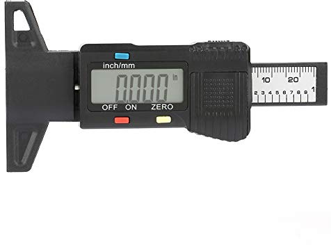 Misuratore di profondità del battistrada digitale 0 1 Manometro del battistrada pneumatico in pollici MM conversione con display LCD per battistrada profondità ganascia freno