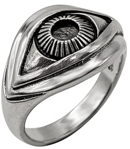 81stgeneration Anillo Ojo Mágico Plata Esterlina Mujer | Anillo Plata 925 Hombre | Amuleto Protector | Joyería Espiritual del Tercer Ojo | Regalo Gótico Wiccano