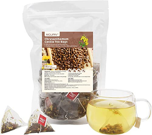 MQUPIN Chrysanthemum Cassia Tea, Kidney Tea Detox Tea Bags 8.8 oz (0.18oz×50bags), Cassia, Wolfberry, Osmanthus, Honeysuckle Combination