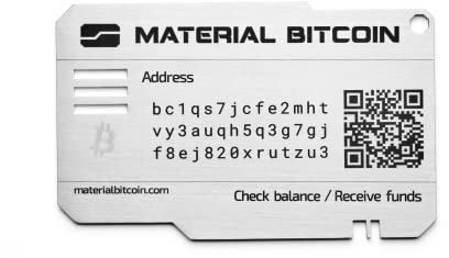 MATERIAL BITCOIN – Englische Standardplatte – Physische Bitcoin-Brieftasche – Für eine Lebensdauer von 200 Jahren ausgelegt – Hergestellt unter strengen Sicherheits- und Datenschutzmaßnahmen