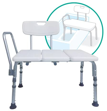 OrtoPrime Siège de Baignoire Adulte – Chaise Baignoire pour Personne Âgée – Tabouret de Baignoire Antidérapant – Banc Douche Réglable pour Sécurité au Quotidien