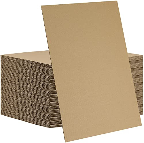 PINGEUI 50 PCS 11 x 14 Inches Brown Kraft Corrugated Cardboard Sheets, 1/8 Thick, Packaging, Crafts