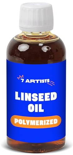 7 Artists Premium Leinöl für Ölmalerei 250 ml Polymerisiert - Malmittel für Ölfarben Verdünnung - Ölfarben Zubehör & Oelfarben Künstlerbedarf