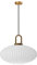 EKSED Weiße Glas-Pendelleuchte mit Bronze-Gold-Finish, moderne Retro-Deckenleuchte, Hängelampe für Nachttisch, Esstisch, Kücheninsel (300mm)