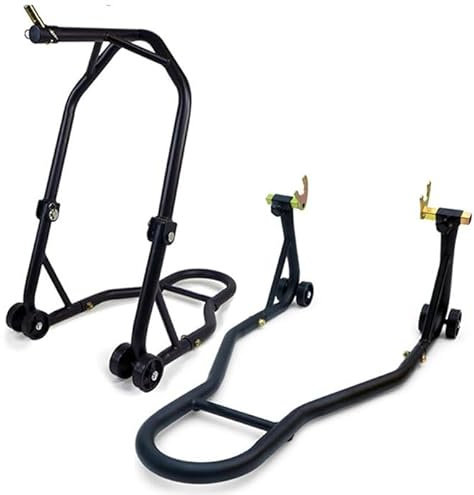 Paire de Béquilles lève-Moto Support Avant sous T de Fourche + arrière à fourches