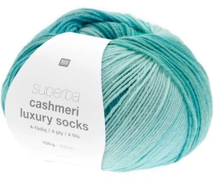 Rico Design Pelote de Laine à Chaussettes Superba Cashmeri Luxury Socks 4 Fils - 100g Douceur et Luxe pour Vos Pieds