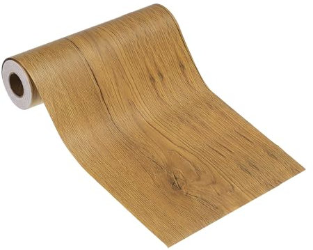 PATIKIL Pellicole Adesive Legno Autoadesivo 10m x 200mm Carta Adesiva per Mobili Legno Riparazione Pellicola Autoadesiva Effetto per Pavimenti Porte Tavoli Sedie Armadi, Teak Giallo