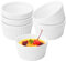 LEKEFETO Lot de 6 ramequins à crème brûlée : 160 ml en céramique, ramequins à soufflé, plat à gratin pour soufflé, bols à dessert, pour la cuisson de cuisine, passe au lave-vaisselle – Ø 9 cm – Blanc