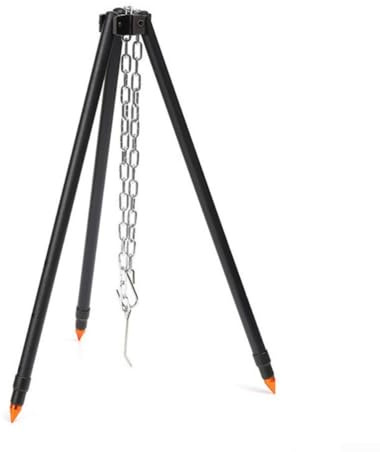 Desiumite Oven Barbecue Hanging Pot Outdoor Camping Tripod Adjustable Height Aluminum Alloy Campfire Stand With Chain Portable Cooking Equipment