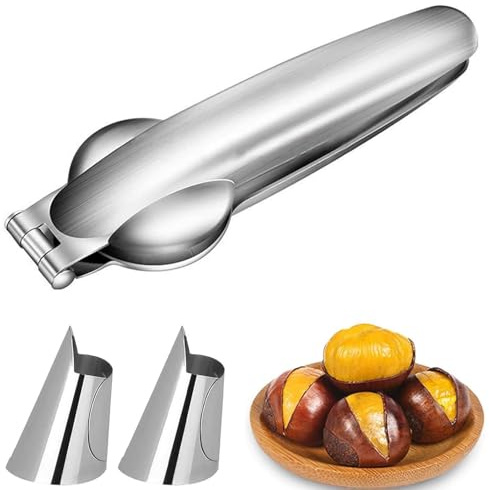 Pinza per Castagne,Castagno Clip,Tagliacastagne in Acciaio Inox,Multifunzione per Castagne,Noci Nocciole Utensile da Cucina Antiruggine per Noci Frutta Secca Apri Castagne