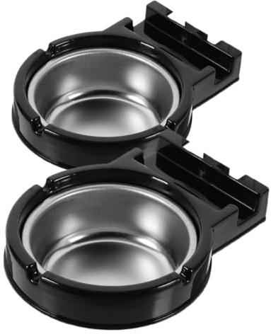 LALAFINA Wall Mounted Ashtray for Bathroom and Outdoor Use, 2Pcs Stainless Steel Smoking Butt Receptacle with Adhesive, Black Wall Hanging Cigarette Disposal Box for Home, Office, Bar, and