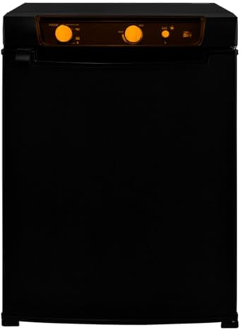 3 Way Absorption Fridge 43L Cooler LPG Gas AC DC 12V 240V Black Camping Caravan Motorhome Leisure Portable Cooler Portable 100% Silent Reversible Left/Right Opening Door Removable Shelves 7-14°C