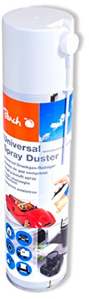 Peach Universal Druckgas Spray 400 ml, 1 Stück - Präzise, dank Sprühkopfverlängerung - ideal für die Reinigung im Haushalt und Büro - Druckluftreiniger - Fckw-frei - Druckluft Spray - PA100
