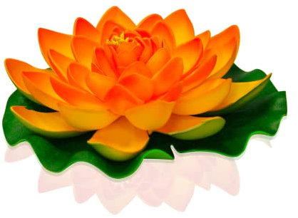 SKYLANTERN Lanterne Flottante Lotus Orange - Lanterne Fleur de Lotus - Lanterne Lotus Artificielle pour Décoration Extérieure Mariage, Piscine, Décor Extérieur Flottant