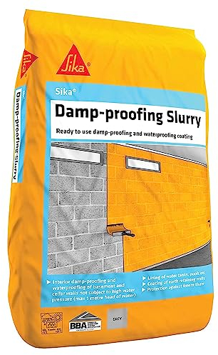 Sika – Damp Proofing Slurry – Waterproof – Adjustable Consistency – Interior and Exterior Applications – Grey – 25kg