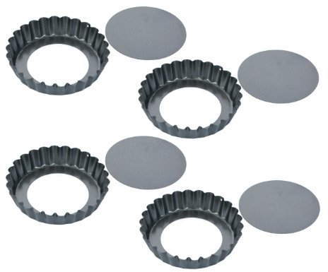Tescoma 623111 Delicia Stampi Crostatine con Fondo Removibile, 10 cm, 4 Pezzi