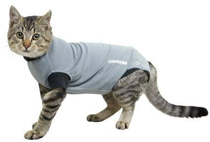 Buster Easygo - Body para gatos, Negro/Gris, XXS 33 cm)