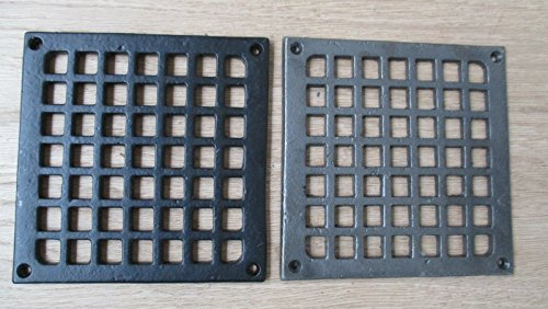 Ironmongery World® TRADITIONAL SQUARE VICTORIAN VINTAGE CAST IRON AIR VENT AIR BRICK GRILLE COVER (ANTIQUE IRON)