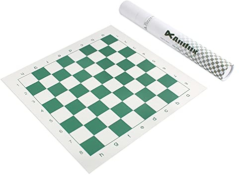 Andux schackspel rullbart schackbräde XQQP-01 (grön, 33 x 33 cm)