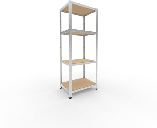 shelfplaza Home 180x70x50 cm Schwerlastregal in verzinkt mit 4 Böden und 175 kg Traglast pro Boden
