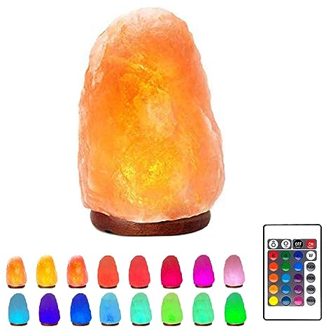 gudong Himalaya Salt Range Pakistan-mit Fernbedienung Steinsalzlampe -Kristall-USB-Pakistan Himalaya-mit 16 Farben LED-Glühbirne für Schreibtisch, Zuhause 4,7 Zoll 1,5 lbs