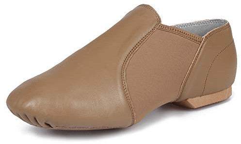 SWDZM Glisser sur Chaussures de Danse Jazz(pour Adultes/Enfants) FR-359 Marron 36 EU/3 UK/22.4CM