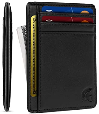 POWR Mens Wallet, Slim Wallet RFID Blocking Minimalist Credit Card Holder, Holds up to 7 Cards and Bank Notes, Ideal for Travel