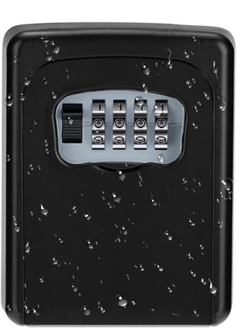 ZHEGE Key Safe Wall Mounted, 4 Digit Combination Lockbox (Black)