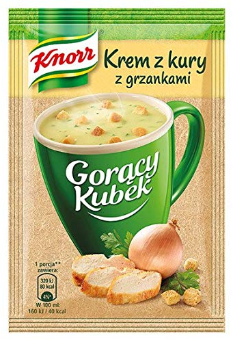 Knorr Instant CREAM OF CHICKEN SOUP With Croutons Krem z Kury Hot Mug 5 x 15g