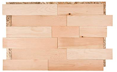 Split4Wall Wandverkleidung Holz 3D Optik Zirbe 1m² Wandpaneele Moderne Wanddekoration Holzverkleidung Holzwand Wohnzimmer Küche Schlafzimmer (Zirbe glatt unbehandelt, 60)