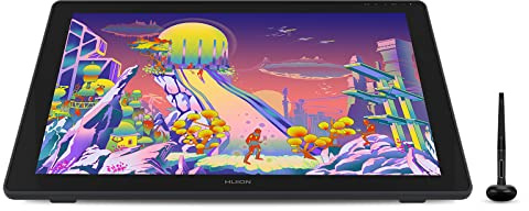 HUION Kamvas 24 Plus 2.5K QHD Graphic Drawing Tablet with Screen, 140%sRGB Full-Laminated QD Drawing Monitor with Battery-Free Stylus 8192 Pen Pressure Tilt for PC, Mac, Android, 23.8inch Pen Display