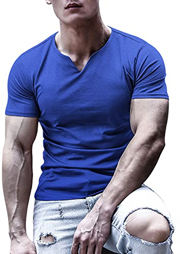 Herr kortärmad bodybuilding atletiska skjortor t-shirts snabbtorkande muskel t-shirt gym träningstopp