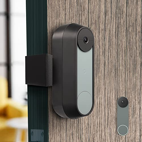 Wasserstein Anti-Theft Mount Compatible with Google Nest Doorbell (Battery) - No-Drill Doorbell Mount to Protect Your Nest Doorbell (Black)