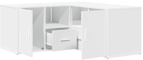 vidaXL Armoire d'angle Blanc 160x40x45 cm Bois d’ingénierie, Meuble d'angle, vitrine, étagère de présentation, Armoire, Armoire de Rangement