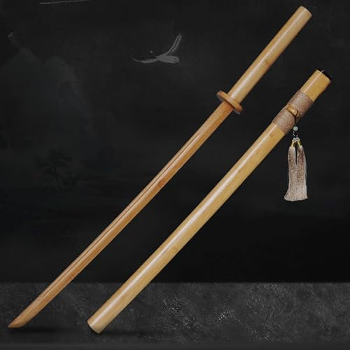 Spada da Samurai in Legno con Fodero, Katana di bambù Naturale, Bokken Fatto a Mano, per Anime, Allenamento, Cosplay, Accessori Iaido, Regali di Compleanno di Natale per Uomini e donne-104CM