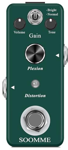 SOOMME Pedal de guitarra de distorsión, mini pedal de efecto de guitarra individual para guitarra eléctrica, bajo, True Bypass (distorsión)