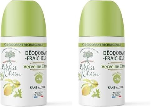 LE PETIT OLIVIER - Déodorant Fraîcheur - Verveine Citron - Respectueux De La Peau - Efficacité 24 h - Sans Alcool - 98% D'Origine Naturelle - Flacon Rechargeable - Fabriqué En France - 50 ml