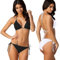 TYXHXTF Bikini Set Damen, Sexy Triangel Neckholder Bikini, Zweiteiliger Badeanzug, Bademode Verstellbare(Schwarz + Weiß)