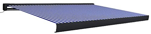Kassettmarkis med motor 450 x 300 cm – pulverlackerad aluminium och PU-belagt markistyg – perfekt solskydd för terrasser och trädgårdar