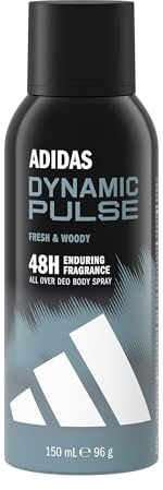 adidas Dynamic Pulse Deo Body Spray für ihn, 48 Stunden extra-langanhaltender Duft, frisch-holzig, 150 ml