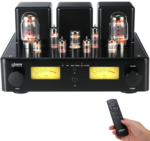 Juson Audio FTA88 Upgrade KT88 Amplificatore per tubo valvola, classe A, amplificatore a vuoto HiFi con BT 5.4 Mosfet, telecomando a doppia modalità, aptX-HD (FTA88 2025)