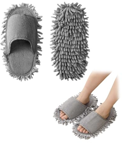 ZHYUAN Pantuflas para limpiar,Pantuflas para trapear,Mopp-Hausschuhe,WischmoppHausschuhe,HausschuhfürdieeBodenreinigung,Putz-Hausschuhe Bodenreinigung,Bodenreinigung,Absaugen von Schmutz