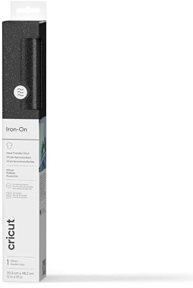 Cricut HTV Heat Transfer Vinyl, Black, 30.5cm x 48.2cm, Iron-on Heat Transfer Vinyl Roll (HTV), for All Cutting Machines