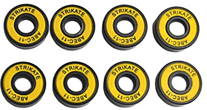BDJXOZYH 8 stycken skateboardlager 8 mm precisionsstorlek ABEC-11 för longboard gul, 22 mm