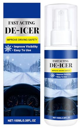 Deicer - Bottiglia Spray per Rimuovere Il Ghiaccio per Parabrezza 'Auto, Agente sbrinante per Auto con Azione Rapida di Fusione, Soluzione Portatile per Il Freddo, Pratico detergente antigelo per