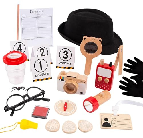 YIXANNX Accessoires de déguisement en Bois pour Jeux d'imitation : stimulez la curiosité et l'imagination avec ce Costume de détective idéal pour Les Enfants créatifs Qui Aiment Camper, Faire la