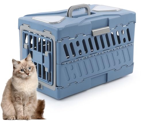 Cajas de Transporte para Gatos – de Transporte Plegable y portátil, pequeña de Transporte para Mascotas con asa, para Gatitos y Cachorros en Viajes al Aire Libre, así como en el avión